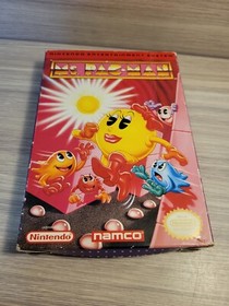 Ms. Pac-Man Gray Cart NAMCO Nintendo NES CIB Complete in Box 