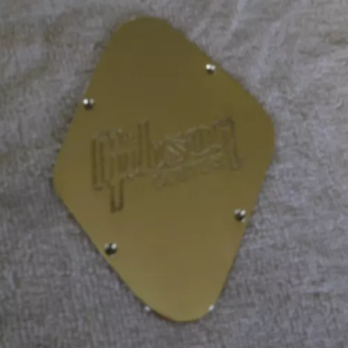 Gibson/Les Paul- back plate- BRASS- custom ENGRAVED and polished logo