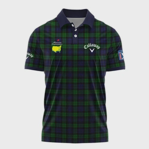 Masters Tournament Callaway Golf Polo Shirt Green Purple Watch Tartan Plaid