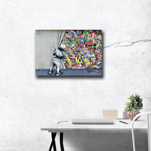 Banksy Canvas Wall Art Pop Street Graffiti Wall Art Decor Cool Poster Paintin... - Picture 3 of 12