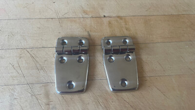 Pair of Flush Door Hinges Stainless Steel  Marine Boat Hinges 1.5'' x 2.75'
