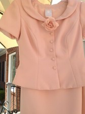 Watters and Watters Dress 2 Piece Lady's Size 4 Color Coral Pre-Owned Very Nice