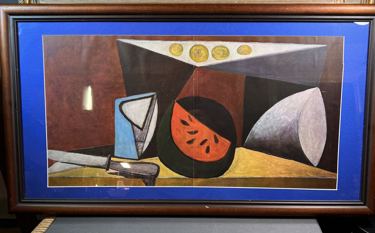 Pablo Picasso 'Still-life with Watermelon” Print Framed 15”X Pablo Picasso 'Still-life with Watermelon” Print Framed 15”X