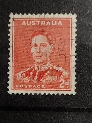 オーストラリアキングジョージ6世使用済切手2.5Dウ”ィンテージレッド