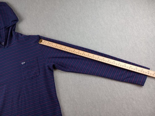 Vineyard Vines Edgartown T Shirt Hooded Boys Teen XL (18) Purple Striped Stretch - Picture 20 of 20