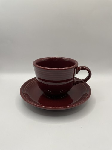 Fiesta Homer Laughlin Zinnober Teetasse und Untertasse Set - Bild 1 von 15