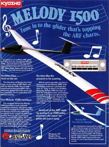 Kyosho Melody 1500 ARF Glider Print Ad Wall Art Decor - Picture 1 of 1