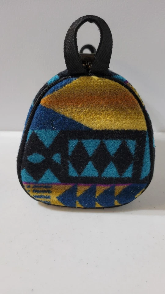 Pendleton Travel Kit Bag, Yellow, Black and Blue Purple Wool Bag - Image 3 of 4