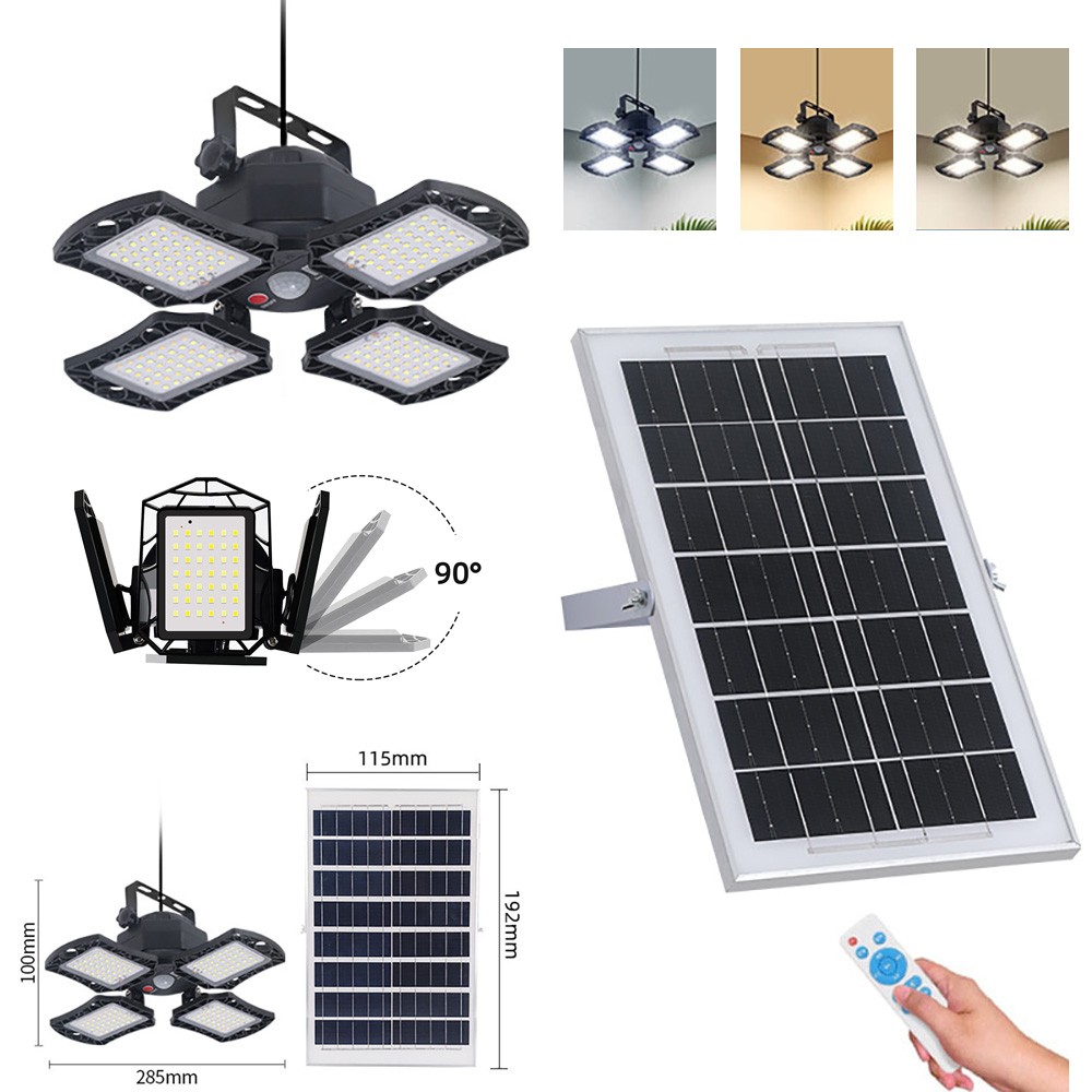 168LED Solar Pendant Light Outdoor Indoor Solar Powered Motion Sensor Shed Light