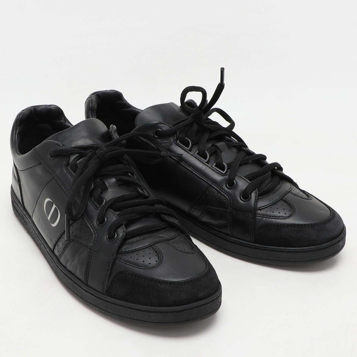 Dior Black Leather CD Low Top Uniform Sneakers Size 39 | eBay