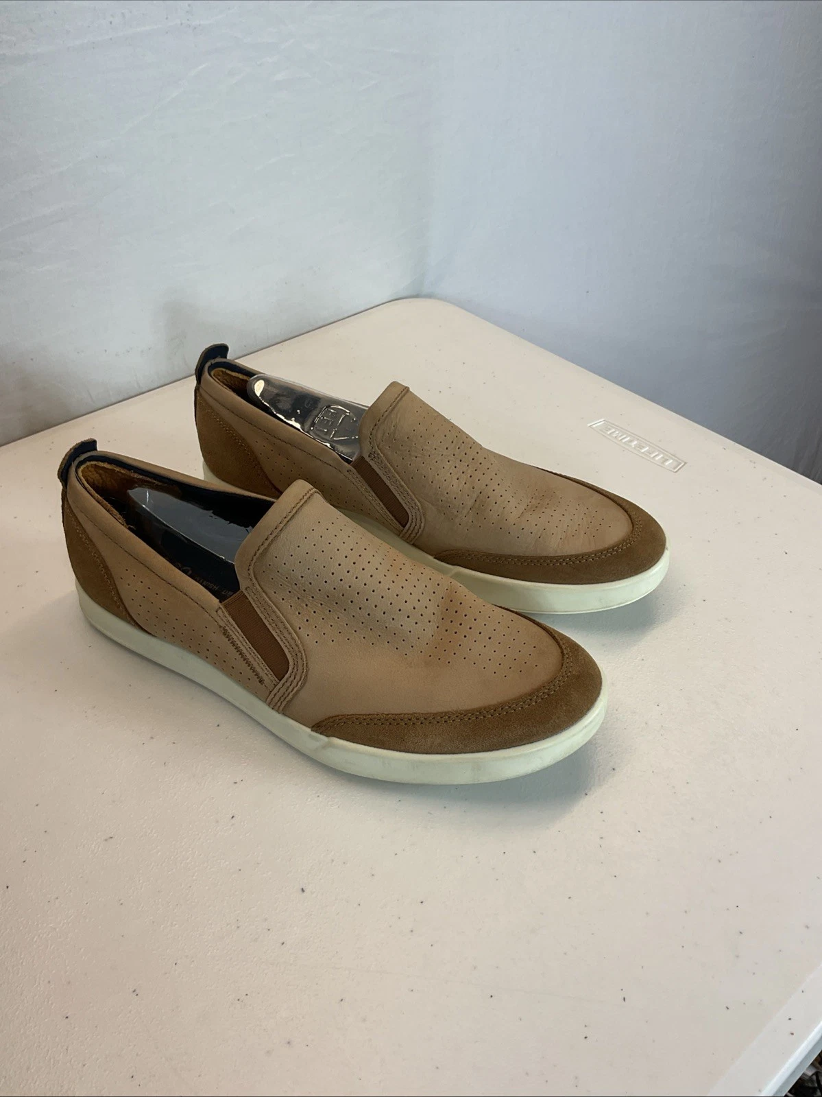 Ecco Cathum Mocassino Traforato Slip On Sneakers Pelle Cammello Taglia 44 (10 10 5)