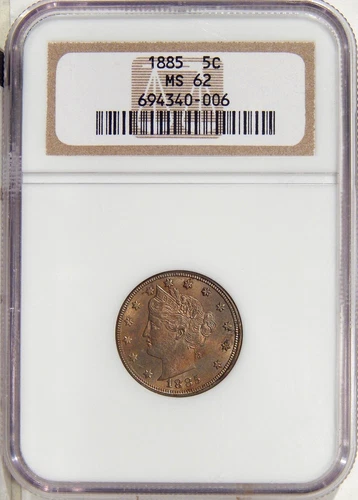 1885 5c NGC MS 62 ~ WELL STRUCK KEY DATE LIBERTY NICKEL