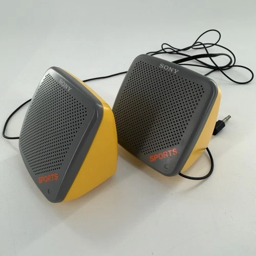 Sony Sports SRS-5G Yellow Stereo Speakers Walkman Vintage 80’s Japan+