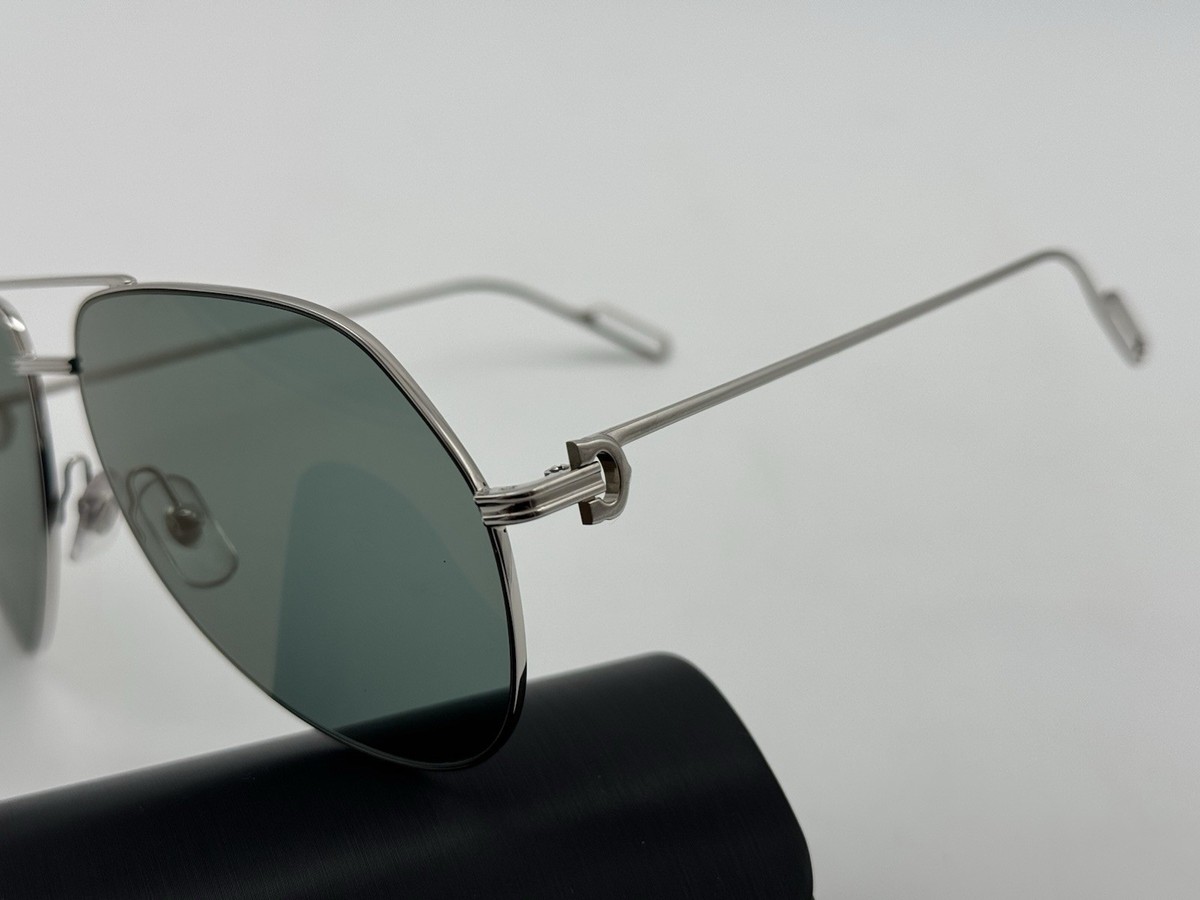 PREMIERE C DE CARTIER PILOT SHAPE SLVR SUNGLASSES CT0110S 