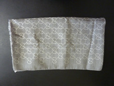 Gucci Logo Small Jacquard Wool  Silk-Blend Scarf in Gray NWT