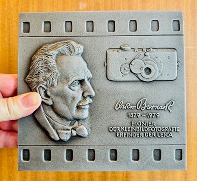 NICE! Leica Oskar Barnack 100 Year Commerative Anniversary Plaque Pewter Plaque