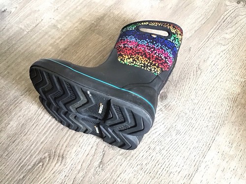 BOGS Youth Neo Classic Black Rainbow Insulated Winter Boots Kids Size 2 Boot - Picture 12 of 12