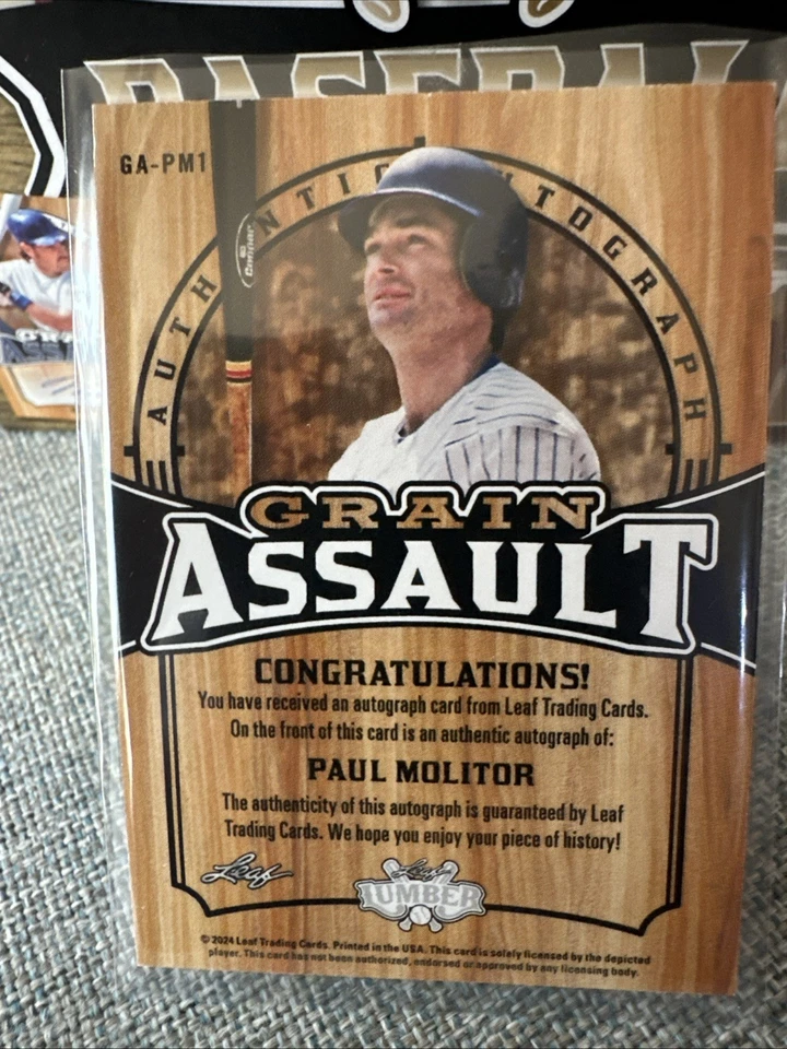 2024 PAUL MOLITOR  - LEAF LUMBER GRAIN ASSAULT AUTOGRAPH Blue - #2/4!!! - Image 2 of 2