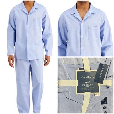 Club Room XL 2 Piece Set Light Blue Shirt & Pants Woven Fabric Pants New NWT