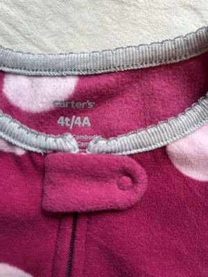 Carter's Child s 4 T Footed Fleece Owl Polka Dot One-Piece Zip Sleeper