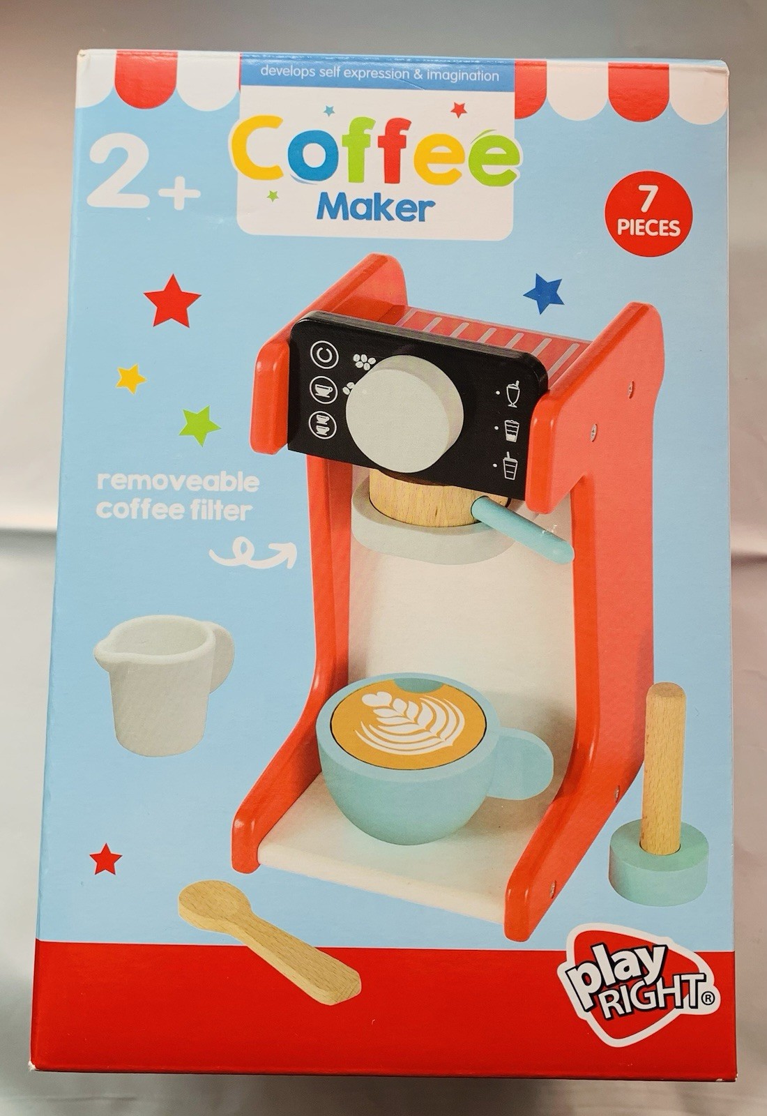 Set (7 Pieces) Red Kids +2yr Barista Toy - New