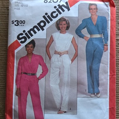 Simplicity 6287 Misses Jumpsuit Sewing Pattern Size 10-12 Vintage Original
