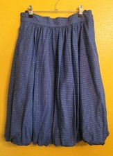 Vintage Bubble Skirt, JEANNE MARC Blue With POLKA DOTS, Pockets, Small, USA