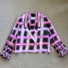 Chanel 2017 Pink Black Tweed Silk Jacket