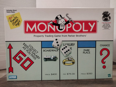 Vtg Monopoly 1999 Y2K Classic Family Board Game Money bag Sealed Pieces Open Box
