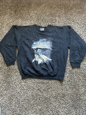 Vintage 90s Hanes  Sweatshirt Cosmic Sea Turtle Earth Fantasy Size L(42-44)