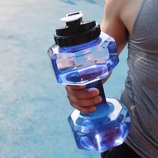 Dumbbell Shaped Water Bottle 2.2L Large Gym Fitness Cycling Hydration Bottle