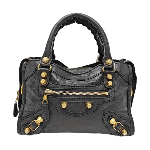 BALENCIAGA Classic City Mini Grey Lambskin Handbag Shoulder Crossbody Bag