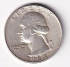 1964 Silver Washington Quarter  90% Silver  Circulated Beautiful Condition #1209