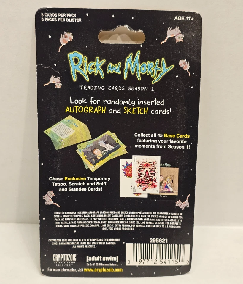 Blister de tarjetas coleccionables Rick and Morty temporada 1 (2 paquetes de refuerzo por blister) NUEVO Foto 2 de 2
