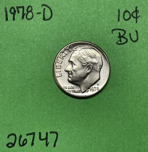 1978 D Roosevelt Dime 10c BU Uncirculated US Coin See Pics