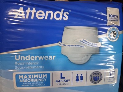 Adult Disposable Pull on up Underwear Diapers L  18 Ct Attend Name