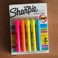 Sharpie Tank Style Highlighters 5 Chisel Tip, Assorted