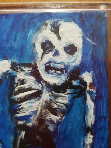 Jack Larson Orig Painting Signed Dated 2014 Zombie ACEO Art Card w/ Back Sketch