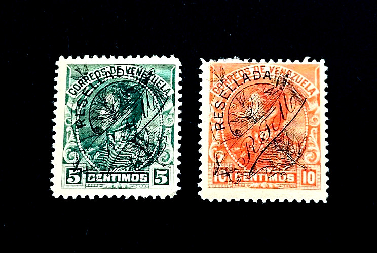 VENEZUELA Stamp - 1899 Simon Bolivar Overprint RESELLADA MH/HR r39