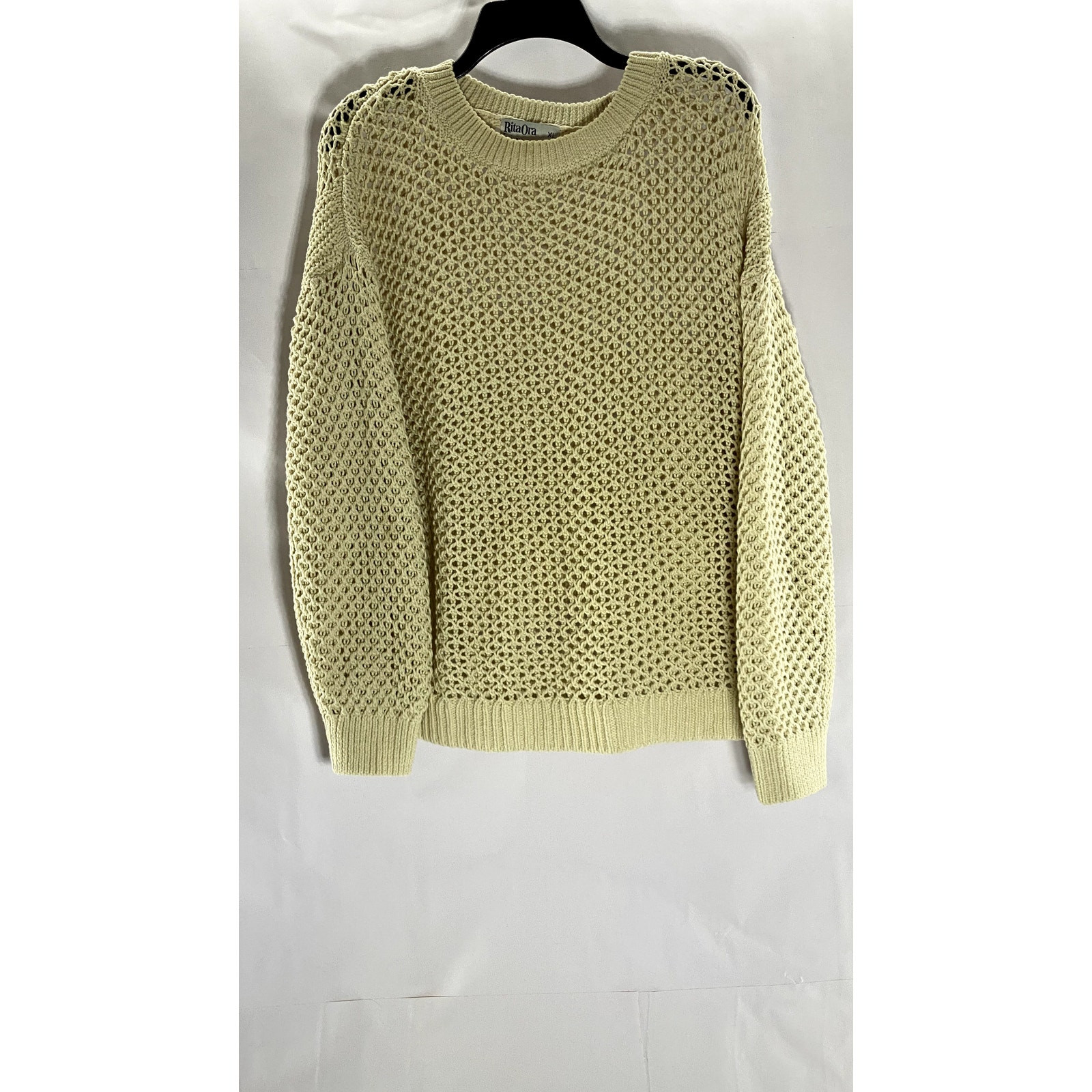RITA ORA X PRIMARK Women's Tan Crochet Knit Crewneck Regular Fit
