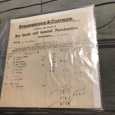 1902 Strawbridge and Clothier Bill Head