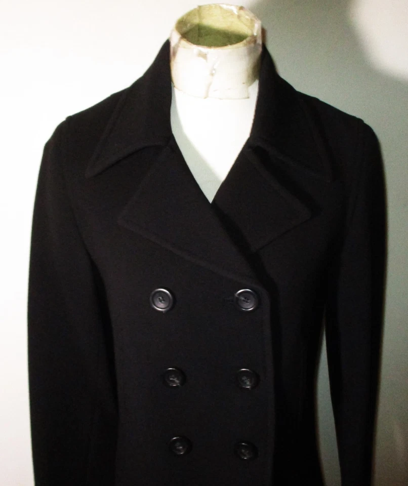 PACOAT, Chaquetón Negro Mujer Lana Doble Pecho Talla SM Foto 2 de 4