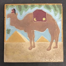 Calco California Tile with Camel & Pyramids Vintage