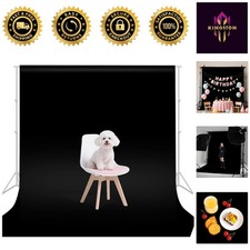 Lightweight 8x10ft Black Photo Backdrop - Perfect for Weddings and Live Stream