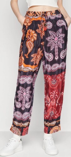 Stunning Farm Rio Sweet Mermaids Pants Black/Multi Beaded Drawstring-Sz Medium - 第 2/12 張圖片