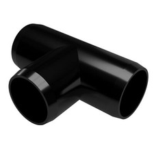 1/2" PVC Tee Fitting, Black (10-PK) FORMUFIT Furniture Grade, Made in USA