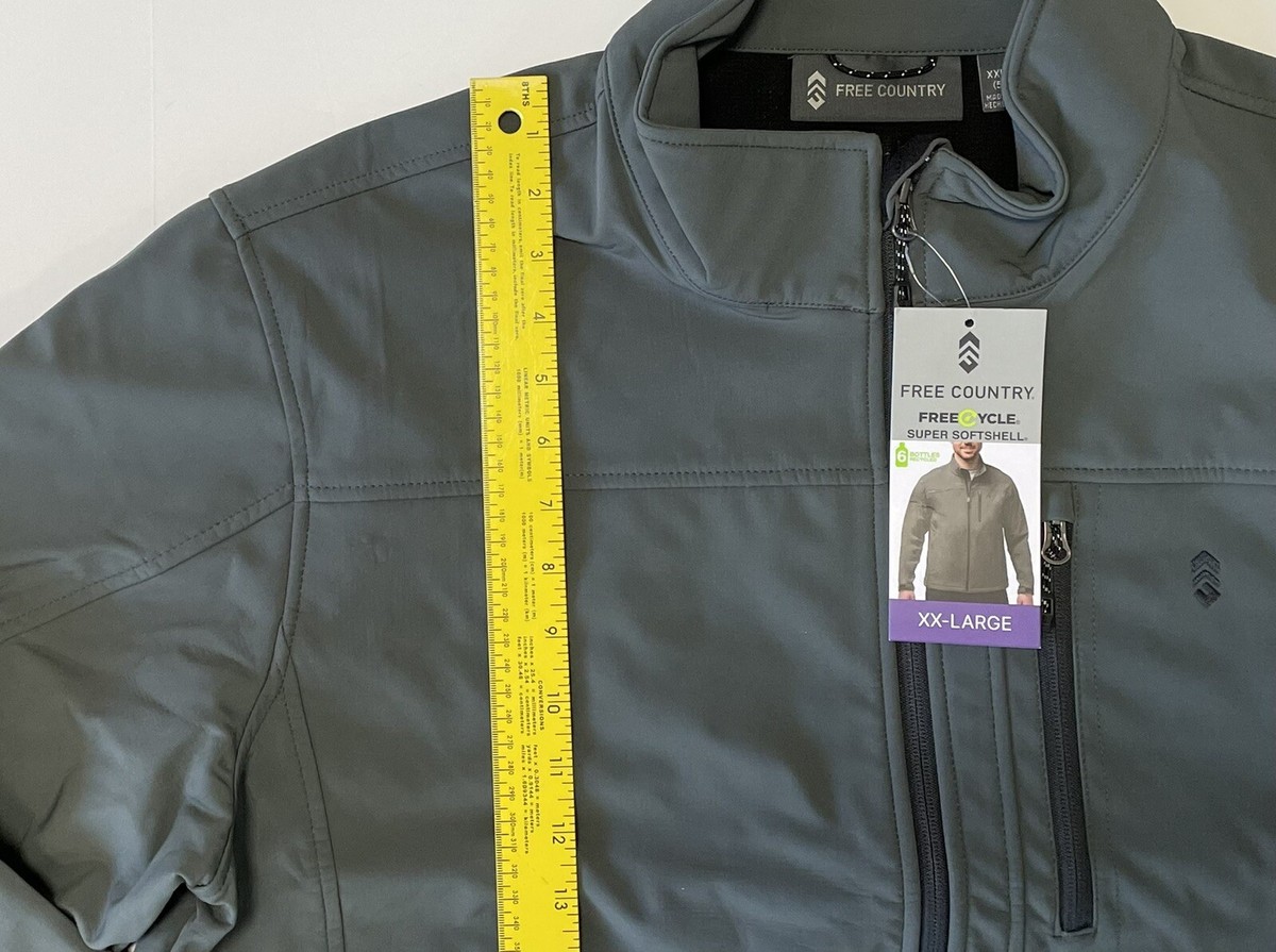 Free Country size XXL Men's Gray Full Zip Soft shell Jacket Coat