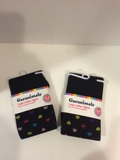 Garanimals 2 Pairs Cotton/Polyester Infant Tights 0-9 Months Hearts Design