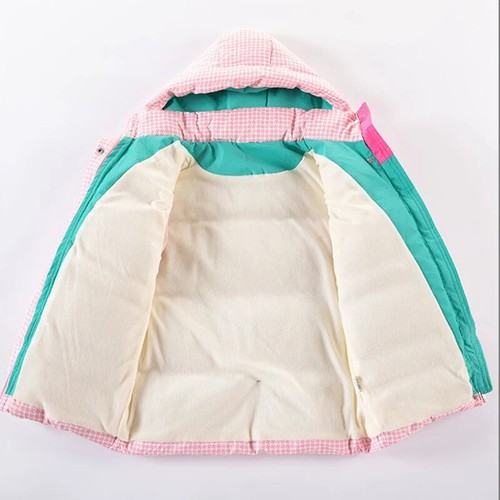 Winter Keep Warm Girls Jacket Grid Design Padded with Velvet Coat for Kids - Picture 6 of 26