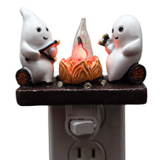 Ghost Campfire Flickering Flame Night Light - Spooky Haunted Decor Nightlight